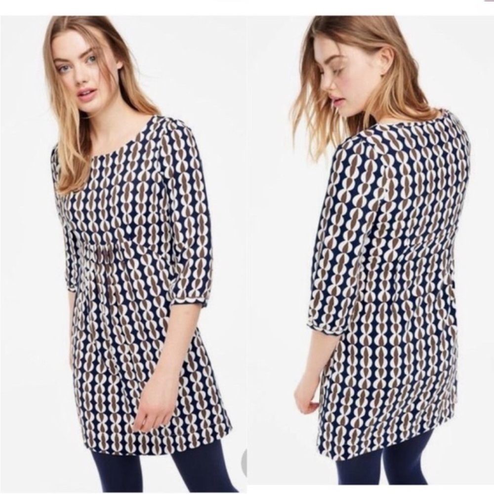 Boden 3/4 Sleeve Easy Scoop Tunic Dress